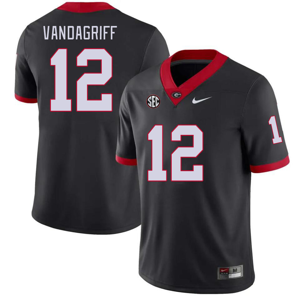 Georgia Bulldogs #12 Brock Vandagriff College Football Jerseys Stitched-Black